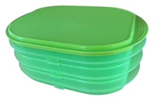 Tupperware 4 Pc Lime Green Fridge Stackables Deli Containers Lid  EUC