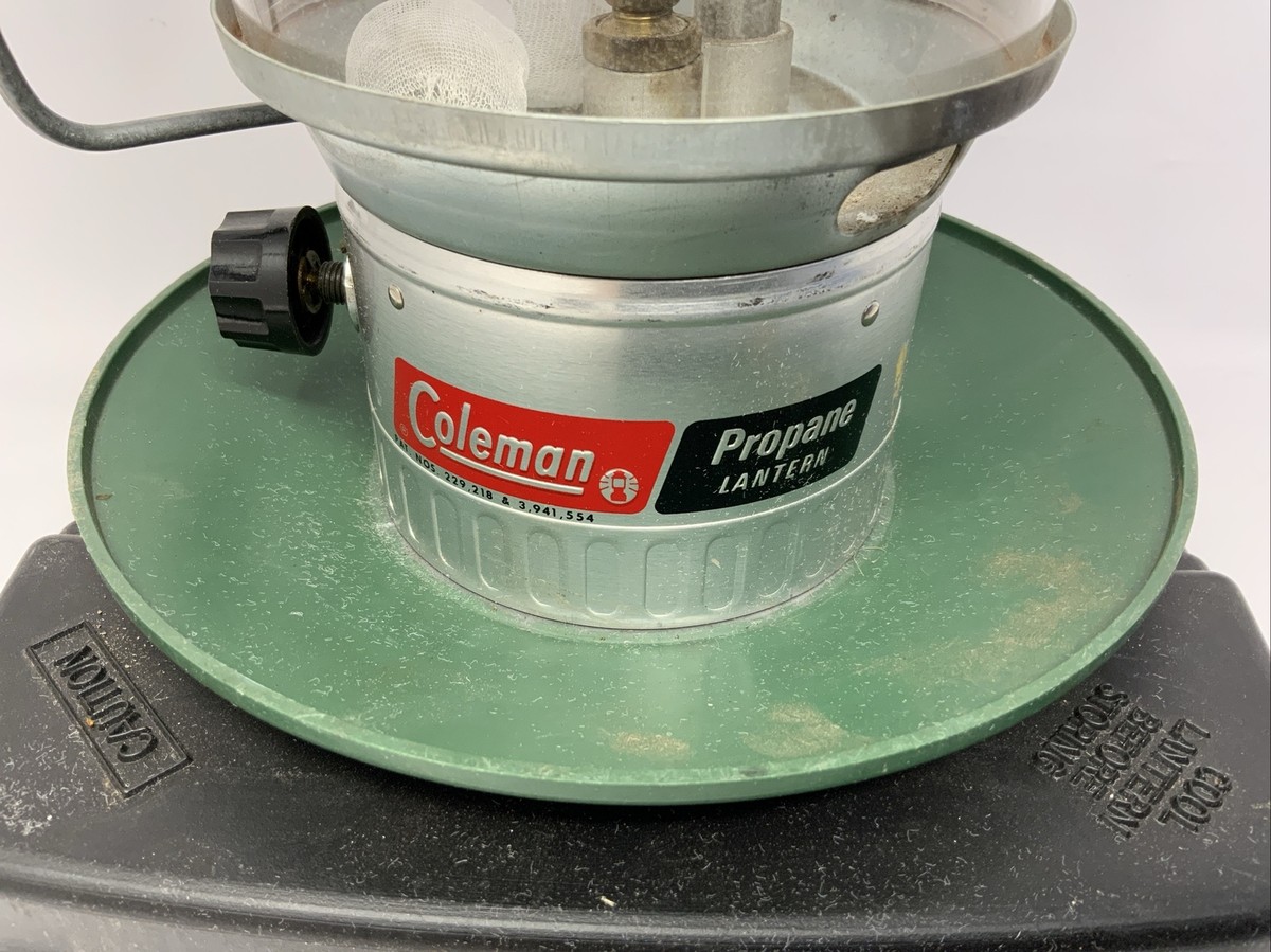 Vintage COLEMAN Dual Mantle Propane Lantern 5114 B Pyrex Tapered