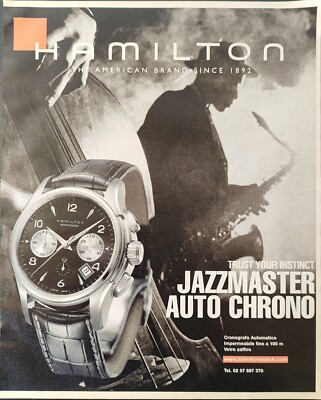 Hamilton Advertising Watch JAZZMASTER Auto Chrono 2006 1 Page Original ...