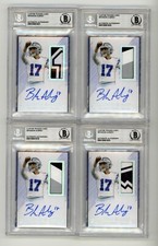Brandon Aubrey 2023 Hits Memorabilia Silver V RPA Patch Auto RC /17 BGS BAS