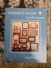 1985 Homespun Hearts and Other Treasures Cross Stitch Pattern Book 1 Amish Dolls