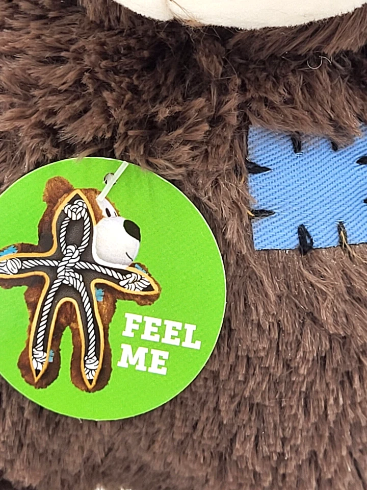 Juguete de peluche chirriante marrón oscuro mediano/grande KONG Wild Knots Bear Foto 4 de 4