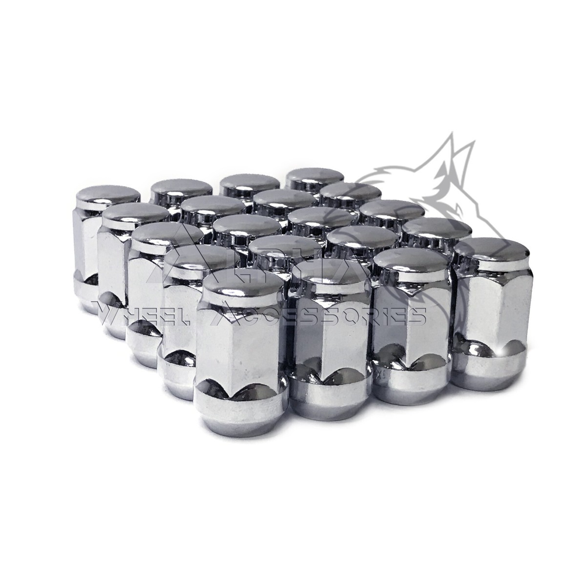 20 Chrome Bulge Acorn Lug Nuts 1/2