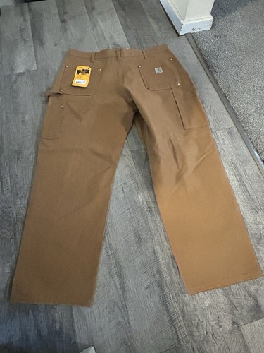 Carhartt Men's Duck Double Front Work Dungaree Pants B01-BRN 40x30 NWT USA Loose - Picture 2 of 6