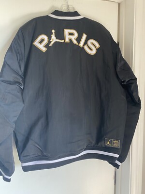 Nike Jordan Paris Saint-Germain PSG Varsity Jacket Black Size