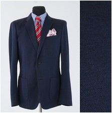 Mens Unstructured Blazer 38R UK Size UNIQLO Navy Blue Cotton Sport Coat Jacket