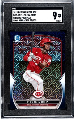 2023 Bowman Mega Box Elly De La Cruz Chrome Mojo Navy Refractor 72