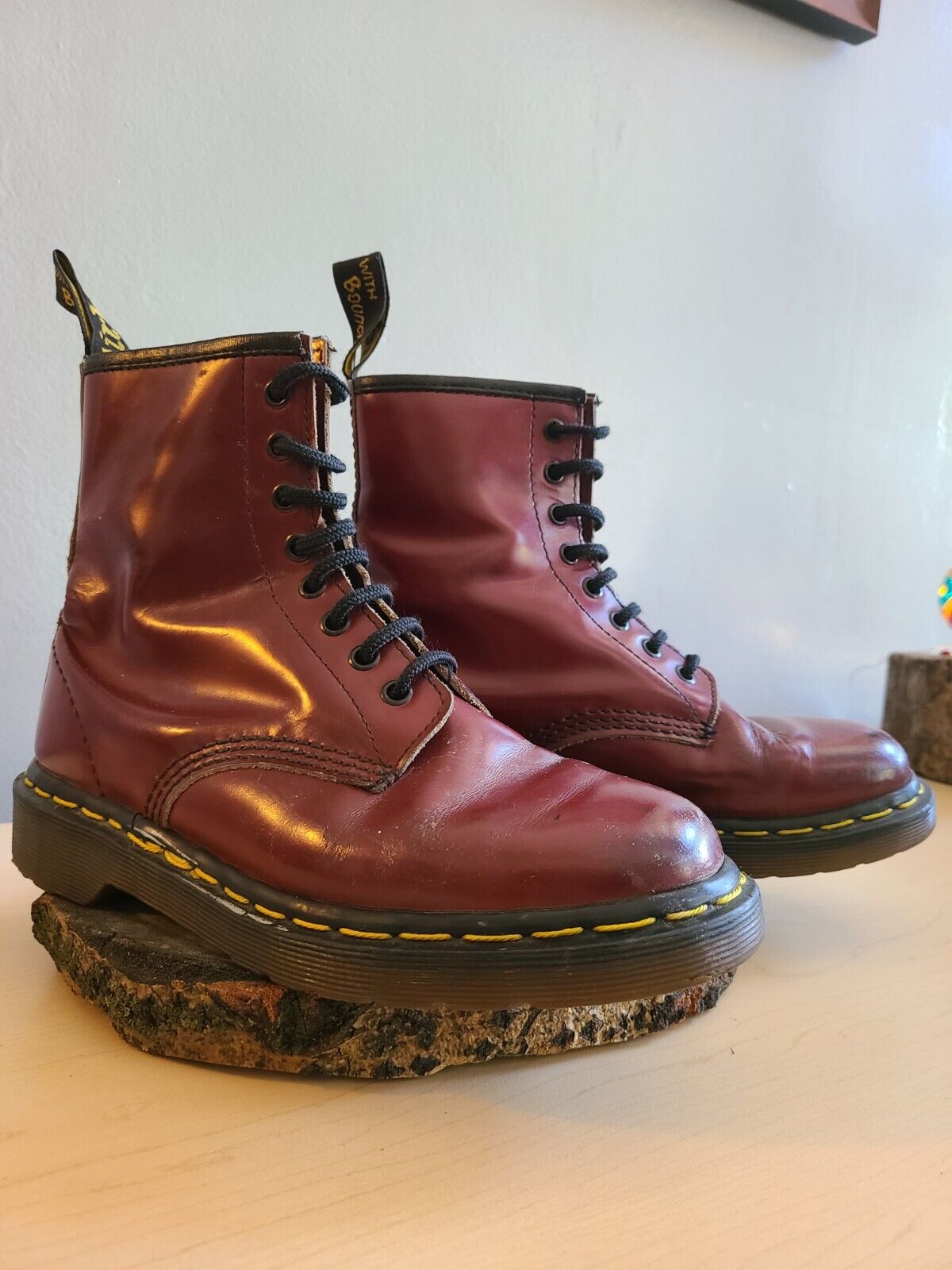 pereza Encogimiento sentar Genuine vintage MIE Dr Martens cherry boots. 90s made in England red 8 eye  1460 | eBay