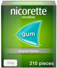 Nicorette ORIGINAL Flavour Gum 2MG 210 Pieces  ""USA SELLER--SHIPS SUPER FAST ""