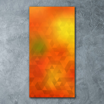 Wand-Bild Kunstdruck aus Hart-Glas Hochformat 60x120 Abstrakte Dreiecke
