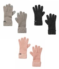 VICTORIA'S SECRET WINTER KNIT GLOVES CRYSTAL RHINESTONE BLING SPARKLE ONE SIZE