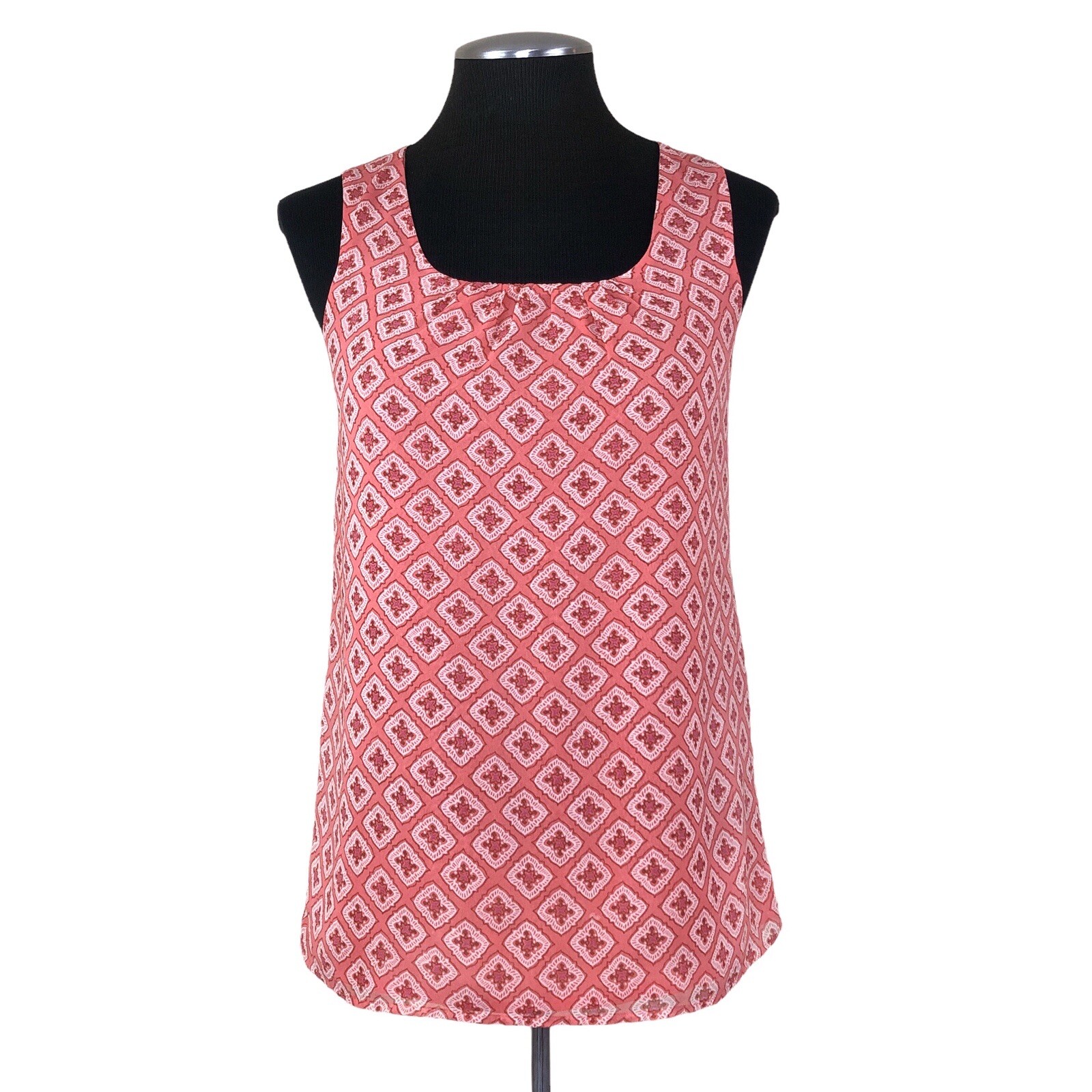 LOFT - Diamond Geometric Square Neck Shell Top - … - image 2