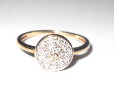 Diamond Cluster Ring- 9ct Yellow Gold- size- L  (QVC )