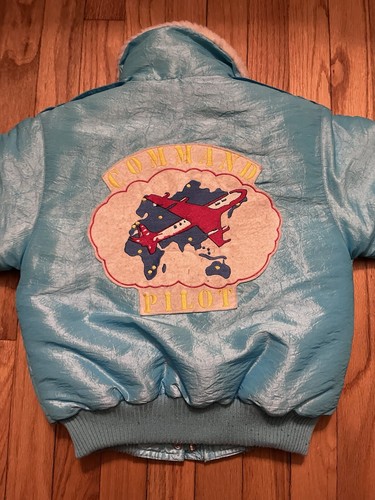 Vintage French Toast Girls Sz 6 Aviator Jacket 1990 Zip And Button Up Blue - Picture 7 of 7