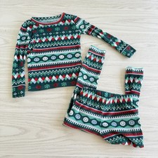 Cat  Jack Kids Pajama Set Size 4   Fairisle Christmas Green Snug Fit