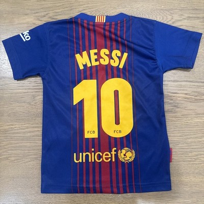 Messi #10 FCB Barcelona Jersey Youth XS size 4 Rakuten Blue Red Soccer legend 