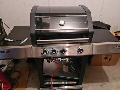 Kingstone Cliff 350 Gas Standgrill 4 Brenner mit Thermometer, Ablage, Haube