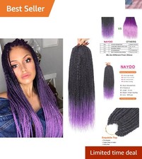 Senegalese Twist Crochet Hair - 8 Packs 18 Inch Ombre Purple Crochet Hair For...