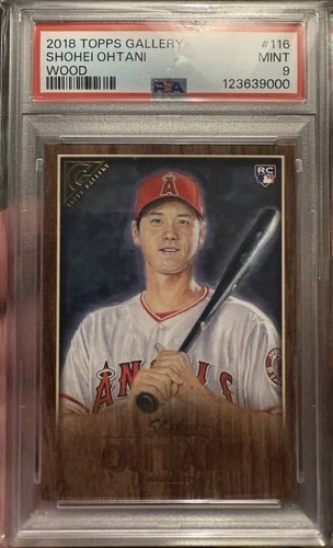 Topps Gallery Shohei Ohtani Rookie #116 Wood PSA 9 2018 Los Angeles Angels