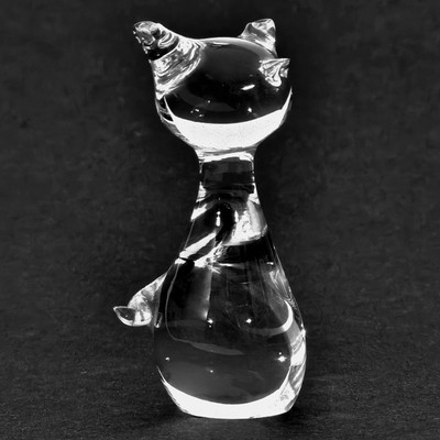 Setzkasten GLAS Tier Miniatur KATZE 6cm Kater Cat Kitten