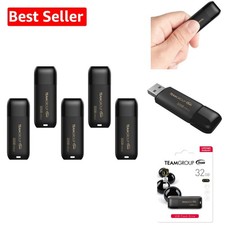 Elegant C175 32GB USB Flash Drives 5-Pack - Seamless, Cap-Loss Free Design