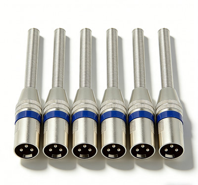 6er-Pack, 3-Pin XLR-Stecker Lötstecker Ende mit extra langer Feder Kabelschutz UK
