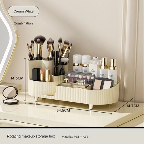 Rotating Makeup Brush Holder 360° Vanity Organizer Box Cosmet Storag Box woman - Picture 4 of 4