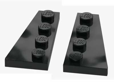 LEGO   wing 2x4 left right black 41769 41770 parts black bevel plate