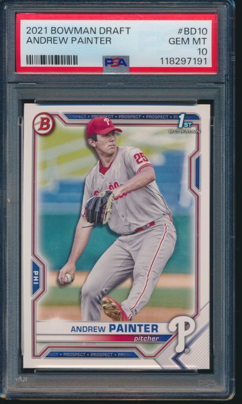 PSA 10 ANDREW PAINTER 1st 2021 Bowman Draft Paper PHILLIES Rookie RC GEM MINT