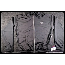 Reebok Mens Track Jacket Full Zip Black NEW 55.00 value