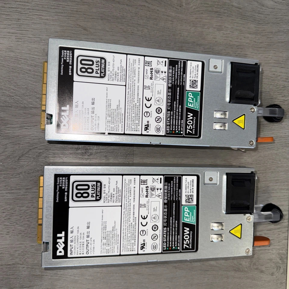 Fuente de alimentación Dell PowerEdge R530 R630 R730 R830 R730XD T430 750W 08H33M 8H33M Foto 2 de 4