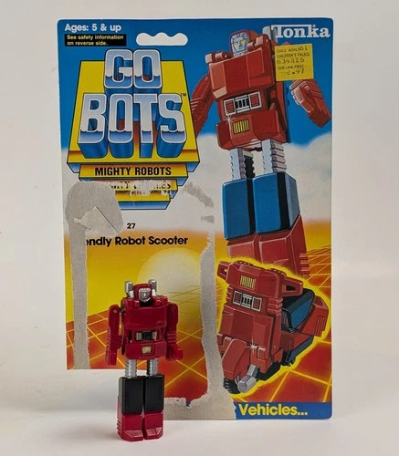 1985 Vintage Bandai Tonka Gobots Scooter & Original Package Figure
