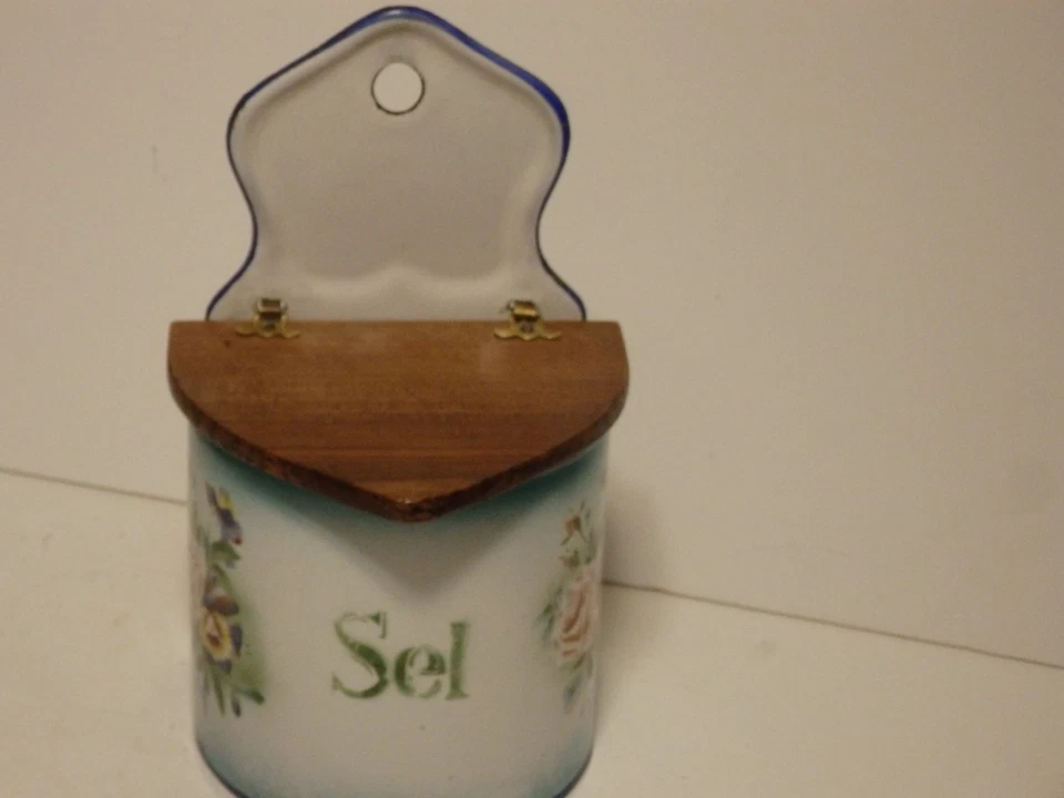 boîte à sel  cafetière pot en tôle émaillée - Photo 3/4