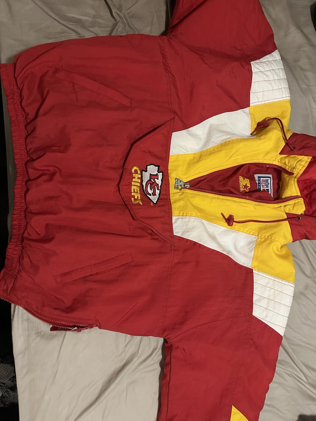 Chaqueta de iniciación original Kansas City Chiefs talla grande vintage original