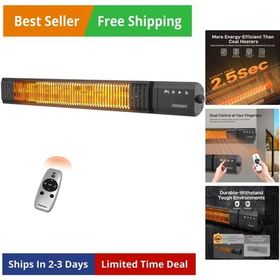 Infrared Heater 1500W with Remote, 2.5s Instant Heat & Memory Function, Elect...
