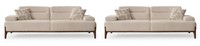 Beige Wohnzimmer Garnitur Polstercouchen Designer 3-Sitzer Sofas