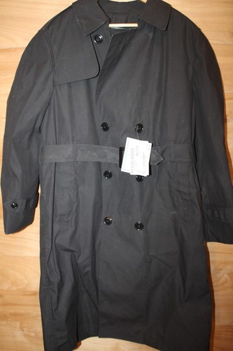DSCP Garrison Collection Men's Trench Coat 40R Black Military All Weather Liner - Picture 1 of 9