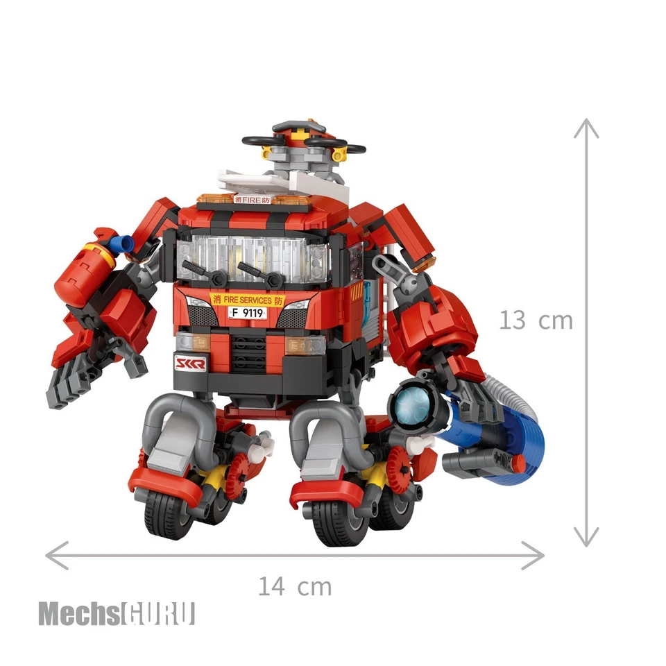 LOZ Mini Blocks HK Fire Engine Robot - Building Blocks Mech- Adults Collectible - Image 2 of 4