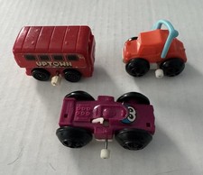 Vintage Used Tomy 1970s Flip Over Car Floppers Double Bus Mini Wind Up Toys Lot
