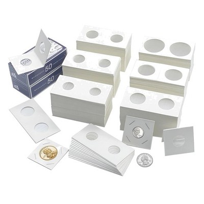 600 Pcs 2'' x 2'' Coin Flips in 6 Sizes -  Cardboard Holders for Collectors