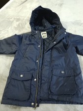 Gymboree Boy Jacket Navy Blue Size M 7 8 With Hood zipper snaps