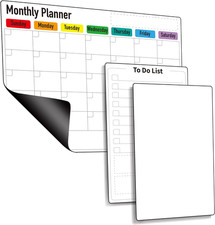 Magnetic Dry Erase Calendar for Fridge: Pack of 3-14.6  X 11.6  Magnetic Monthly