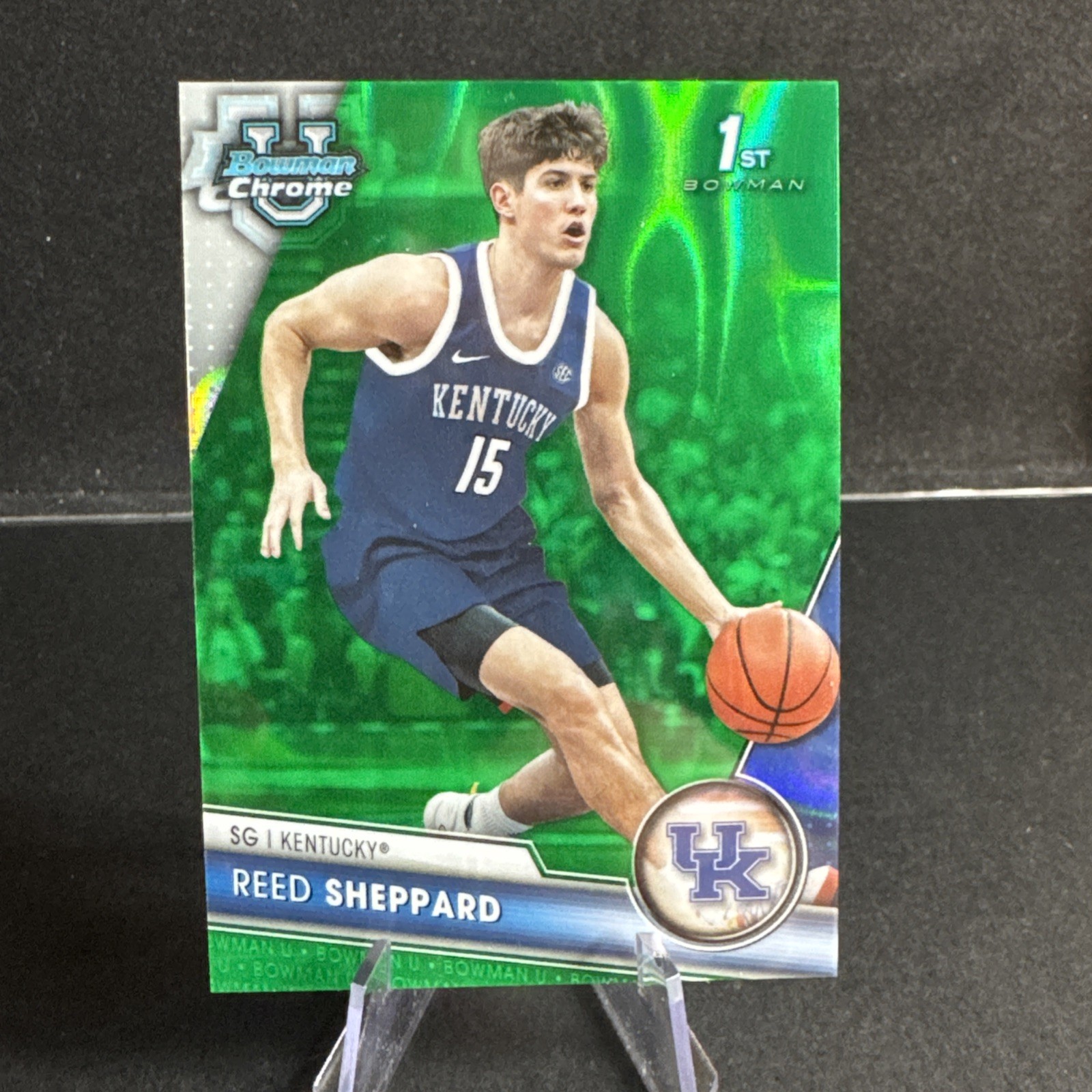 2023-24 Bowman Chrome REED SHEPPARD Green Lava Refractor #'d /99 #45 1st Rookie