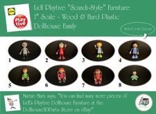 LIDL PLAYTIVE Mobili vintage per casa delle bambole, stile Scandi, scala 1"