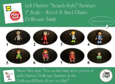 LIDL PLAYTIVE Vintage Dollhouse Furniture, Scandi-Style,  1'' Scale