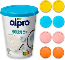 8 Pack Large Reusable Silicone Yoghurt & Cream Pot Lids,10 X 10CM Reusable Silic