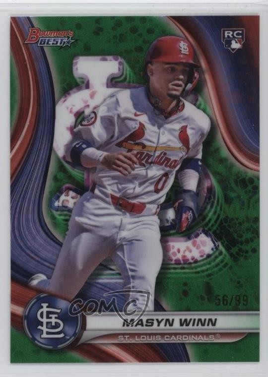 2024 Bowman's Best Green Refractor 56/99 Masyn Winn #60 1ob0