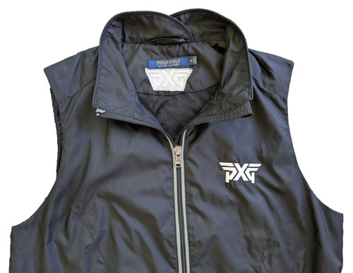 POLO GOLF RALPH LAUREN PXG WOMENS BLACK FULL ZIP VEST MEDIUM WIND BREAKER