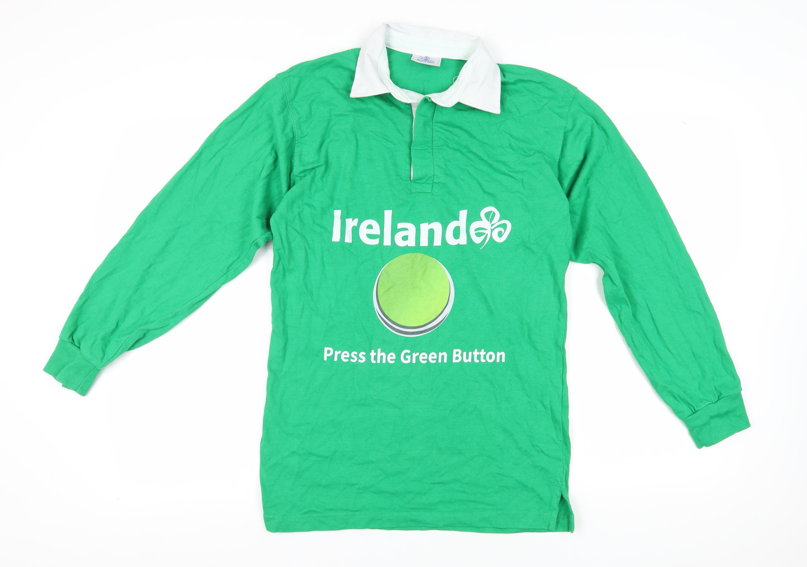 Polo verde prima fila manica lunga unisex media casual