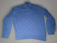 Jos A Bank Traveler Navy Blue 100 Pima Cotton 1/4 Zip Sweater Men's 2XLT Tall